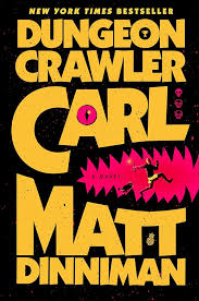 Book cover that is mostly black but there is a jagged pink area like the opening of a mouth and a man holding dynamite and a cat are running out of the mouth.