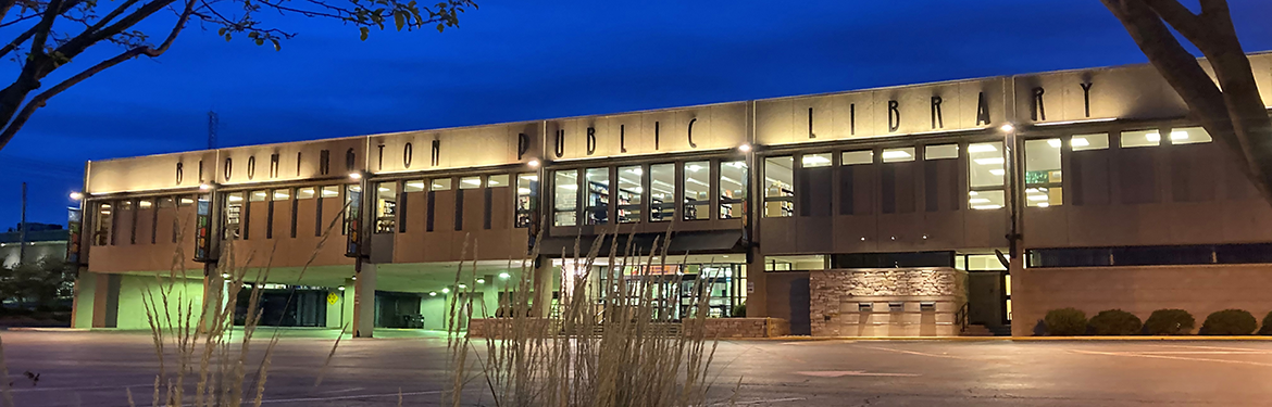 Bloomington Public Library at night