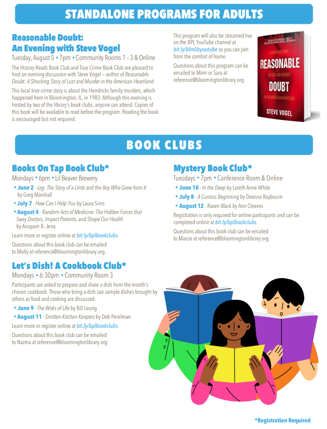 2025 Summer program listings for adult, third page
