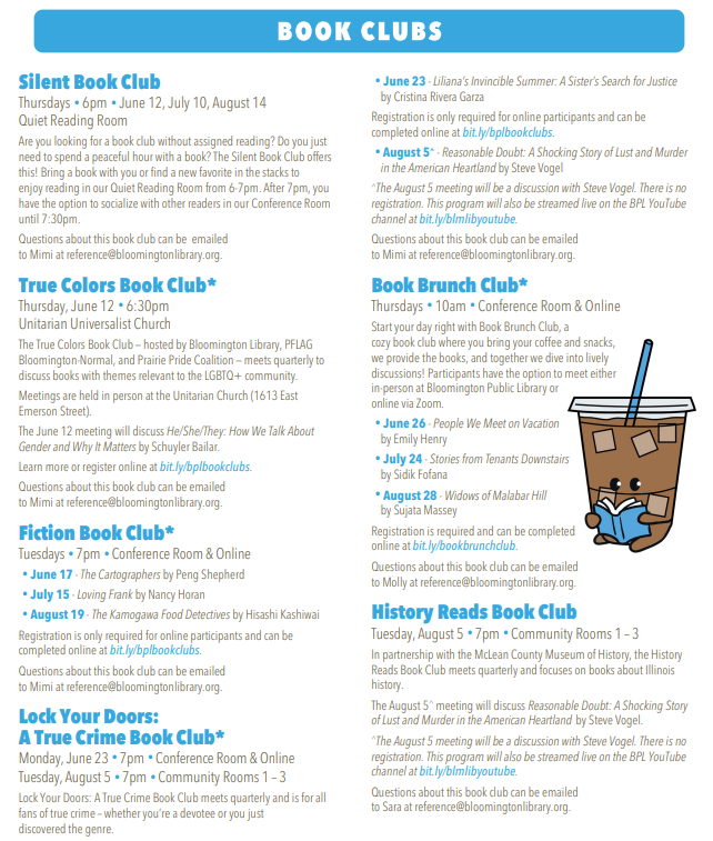 2025 Summer program listings for adult, fourth page
