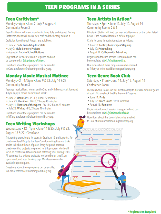 2025 Summer program listings for teen, first page