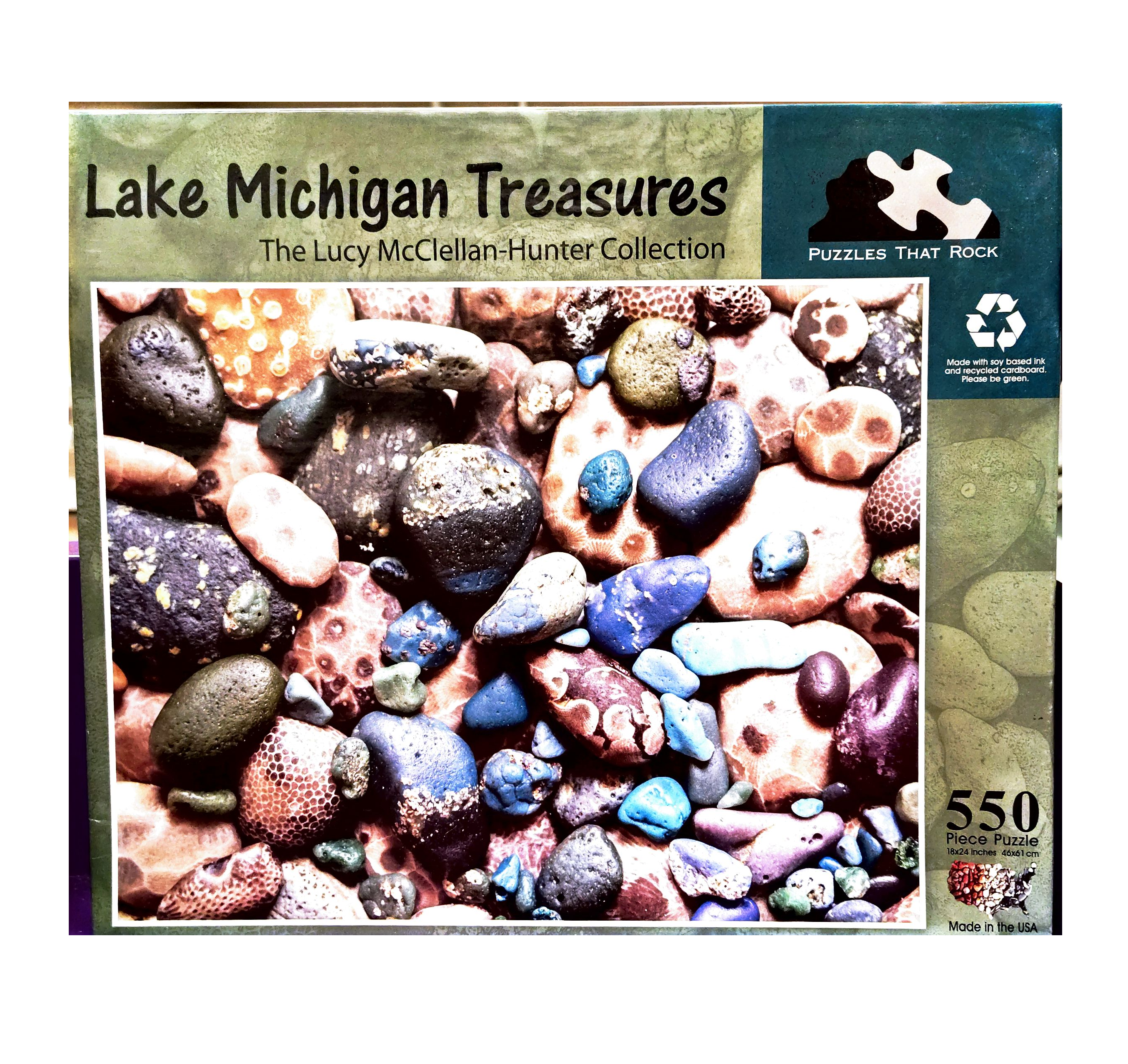 Puzzle cover showing various rocks of different sizes and colors.