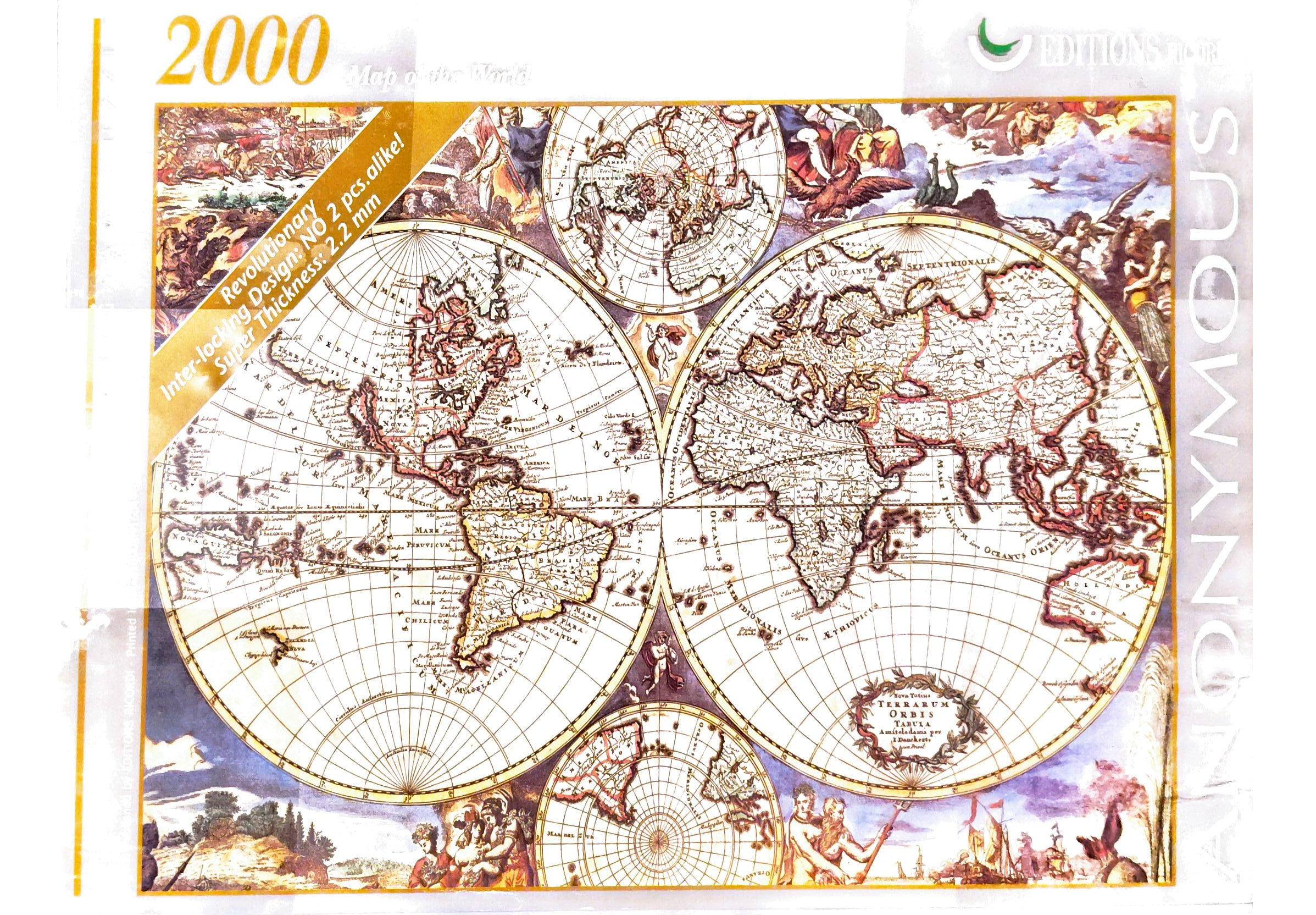 Puzzle cover showing a map of the globe.