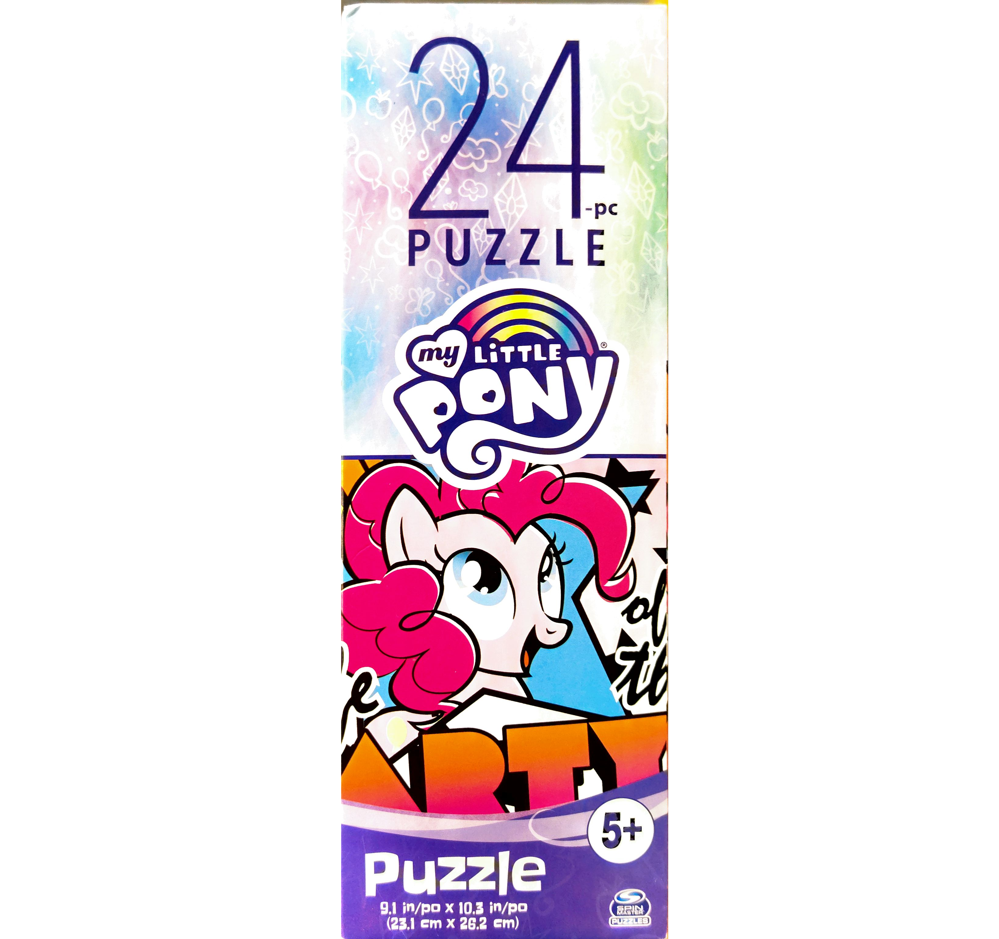Puzzle cover showing the Character Pinkie Pie from the TV series, My Little Pony.