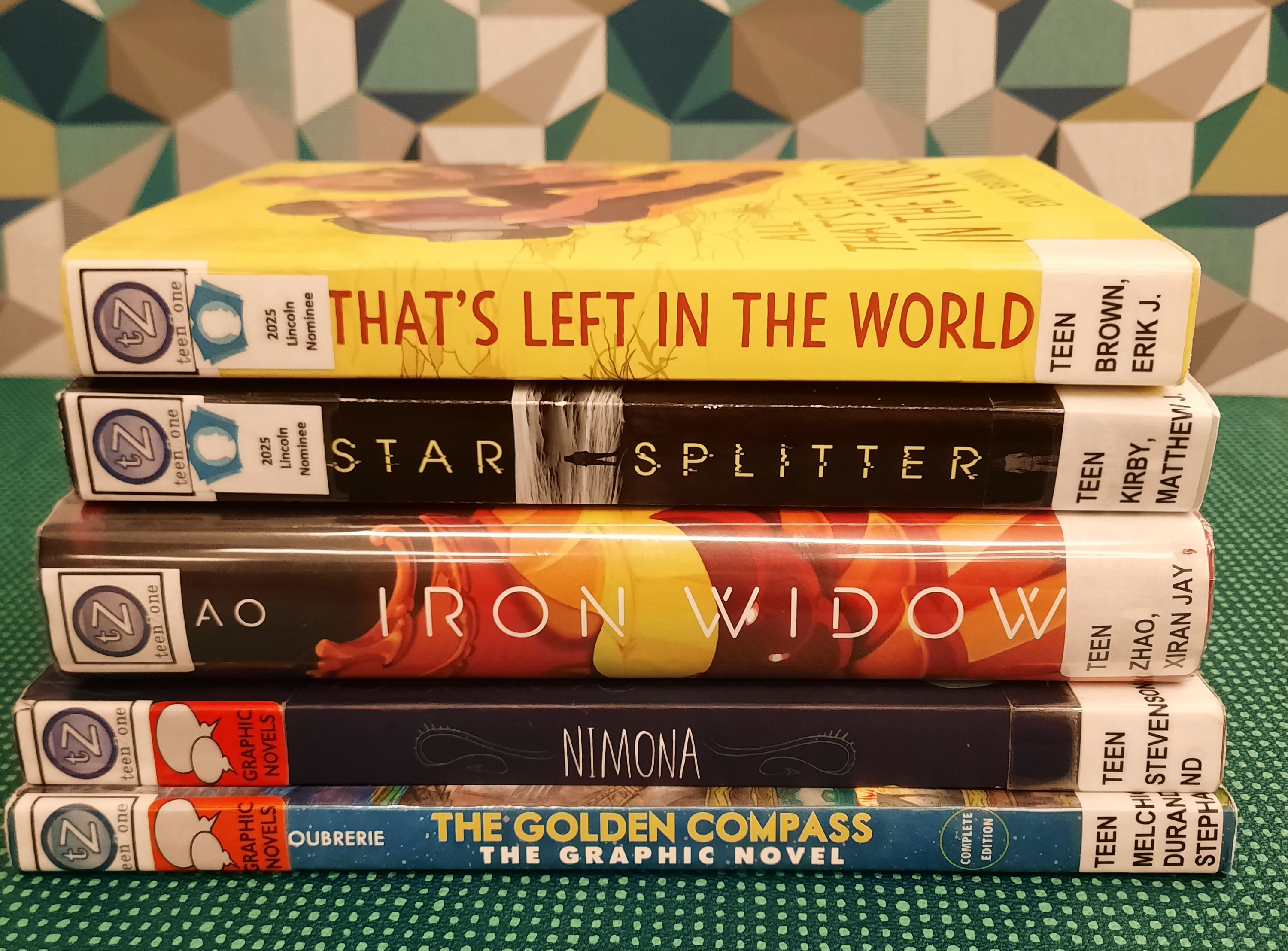 Stack of books that fit the theme of Action Adventure