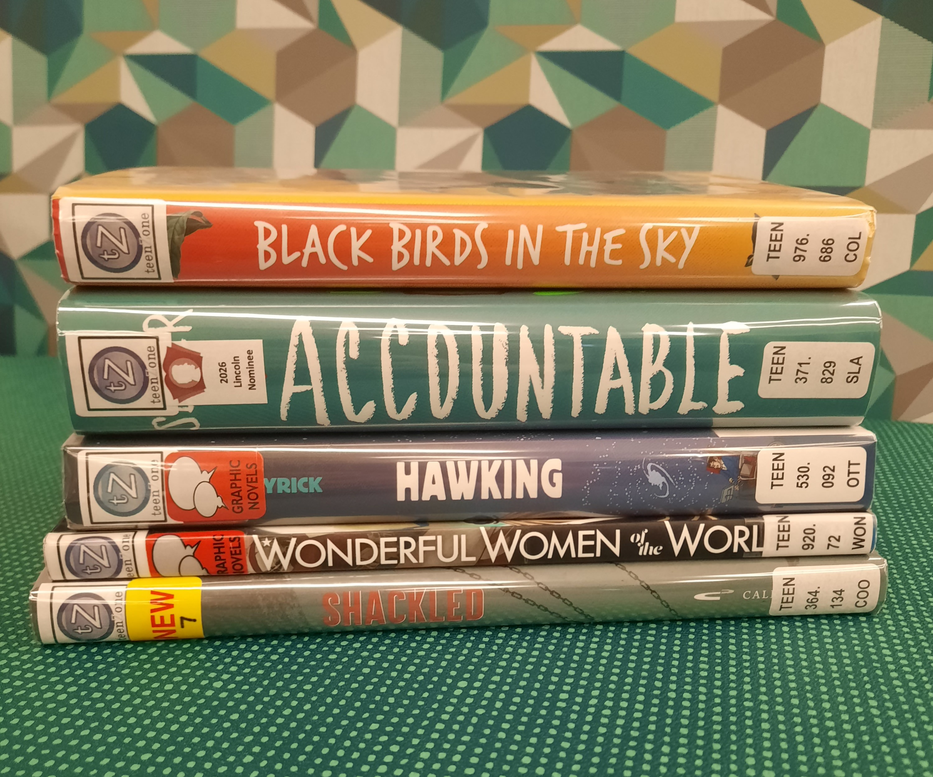 Stack of books that fit the theme of Nonfiction