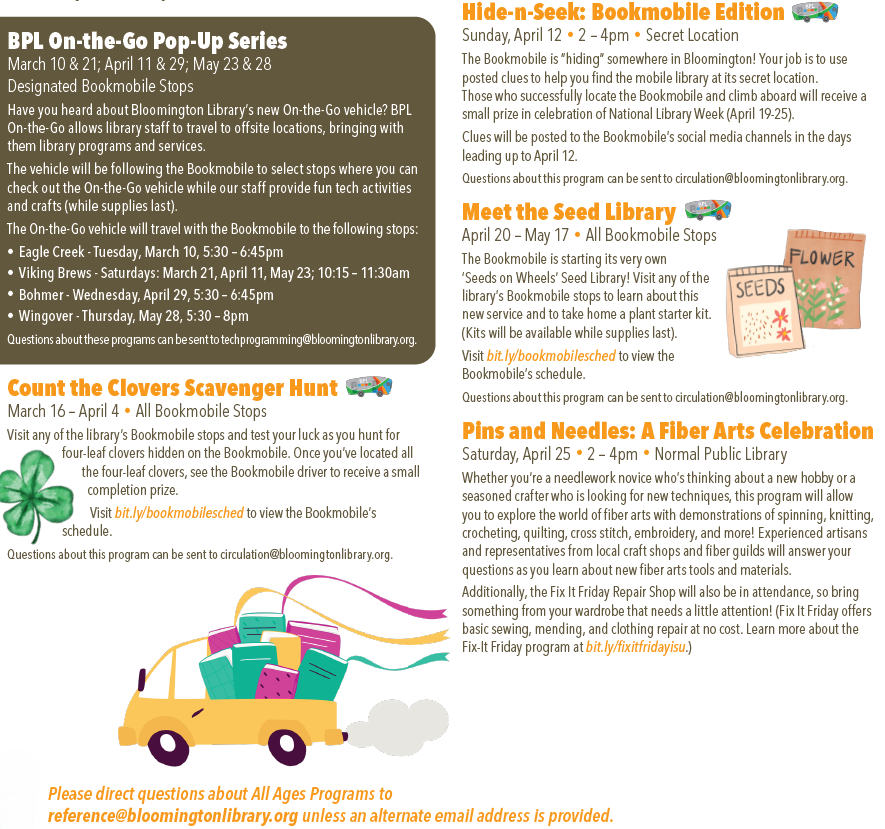 Spring Program Guide list of activities for everyone. A PDF with selectable, searchable, and copyable text is also available.