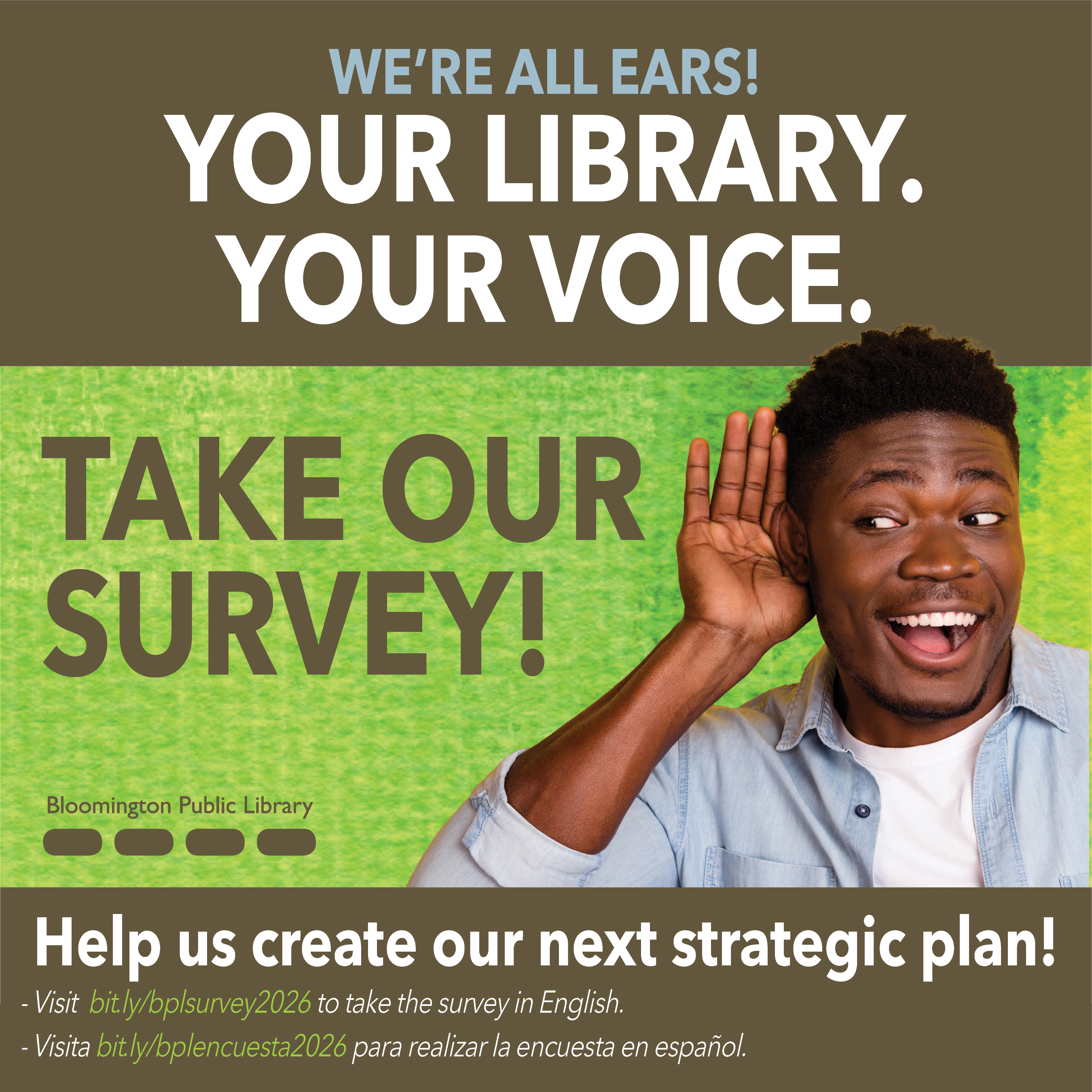 Image invites viewers to take a survey about the library.
