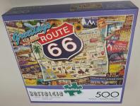 Image of cars and map of Route 66