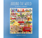 Puzzle cover showing drawings of notable buildings from different countries.