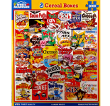 Puzzle cover showing a collage of different cereal box covers.