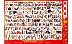 Puzzle cover showing rows of different cats.