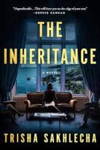 Cover of the book The Inheritance by Trisha Sakhlecha. A person is sitting on  a couch in front of a large window. There is water outside and the room is dark. 